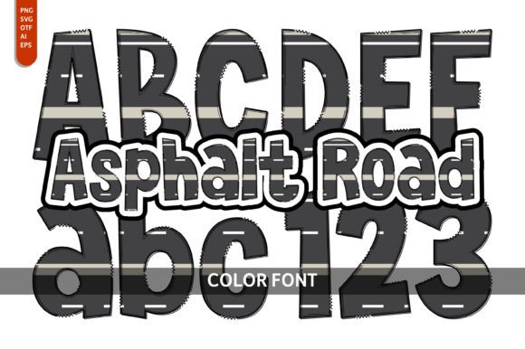 Asphalt Road: A Playful Color Fonts Choice