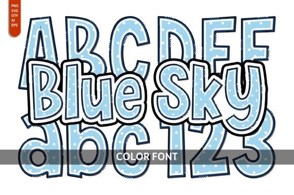 Blue Sky: A Whimsical Color Fonts Choice for Handmade Creators