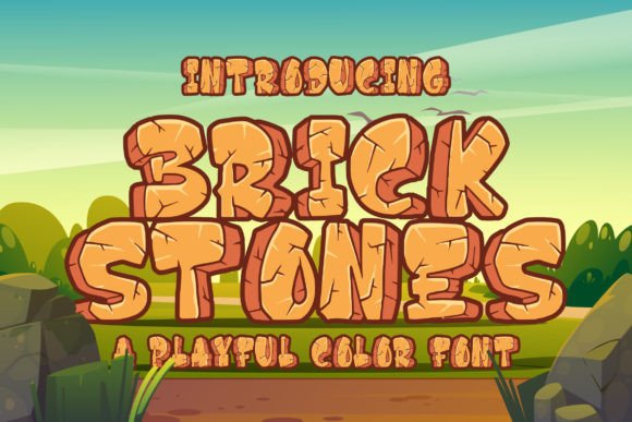Brick Stones: A Color Fonts SVG Design for Handmade Creativity
