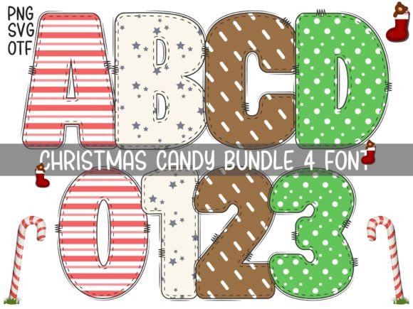Christmas Candy: A Festive Color Fonts Asset