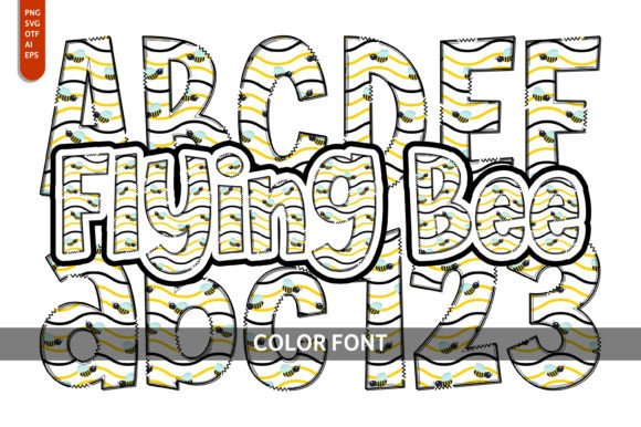 Flying Bee: A Playful Color Fonts Choice for Brands