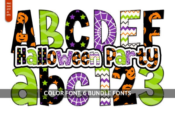 Halloween Party Bundle Fonts: Color Fonts for Local Branding
