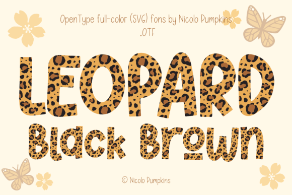 Leopard Black Brown Color Fonts
