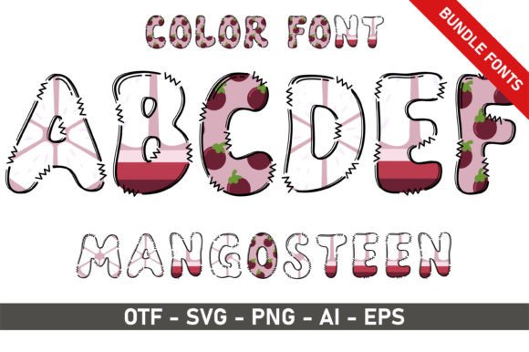 Mangosteen Bundle: Playful Color Fonts for Digital Sellers
