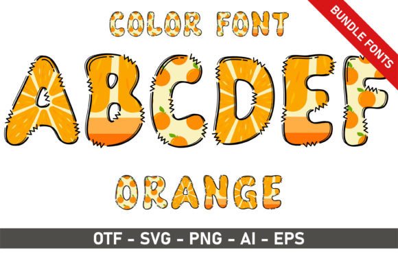 Orange Bundle: Playful, Artistic Fonts for Embroidery