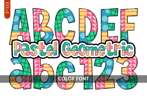 Pastel Geometric: A Playful Color Fonts Choice