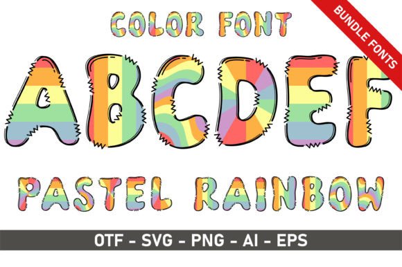 Pastel Rainbow Bundle: Color Fonts for Handmade Joy