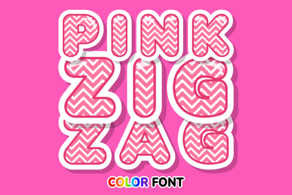 Pink Zigzag: A Vibrant Color Fonts Choice