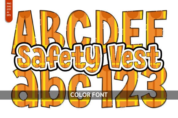 Safety Vest Color Fonts: Playful & Artistic Display Font