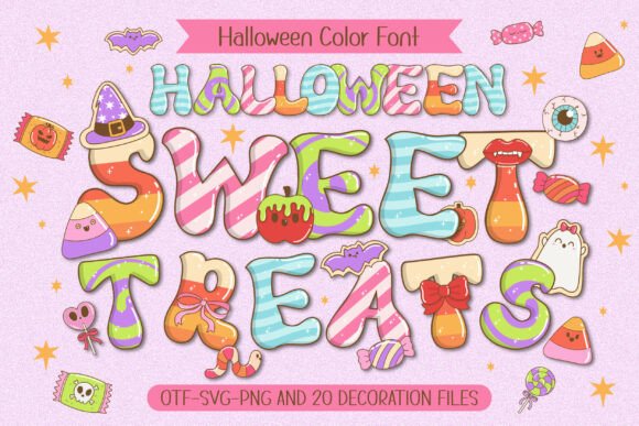 Sweettreats: A Playful Halloween Color Fonts Asset
