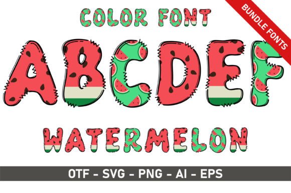 Watermelon Bundle: Playful Color Fonts for Crafters