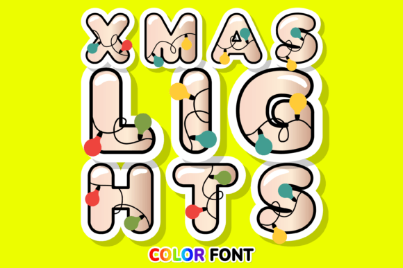 Xmas Lights: A Festive Color Font for Designers